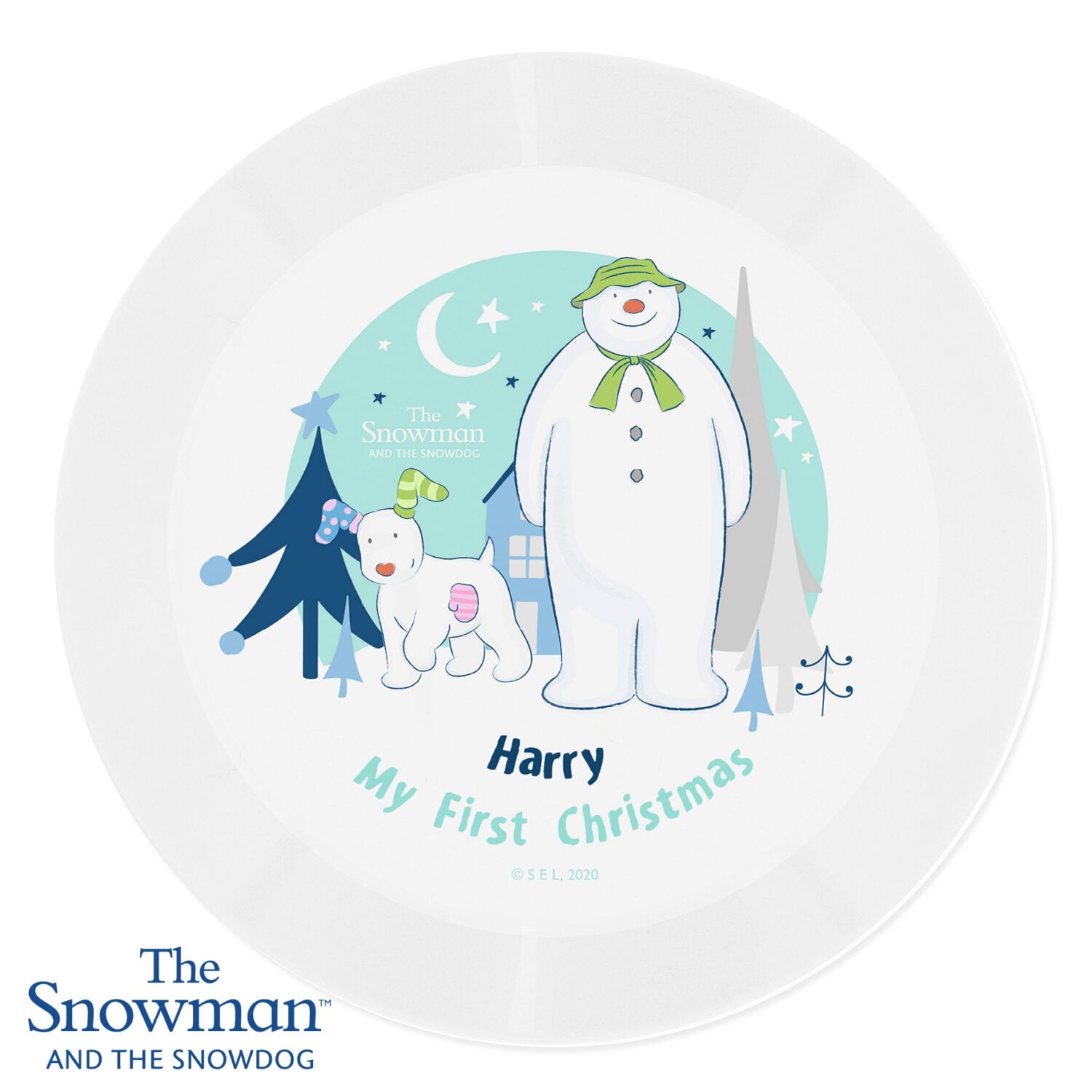 Personalised The Snowman and the Snowdog Plastic Plate - Shop Tableware At Gift Moments - 2