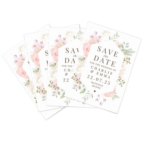 Personalised Soft Floral Set of 36 Wedding Save the Dates: 5 - Keepsakes By Gift Moments