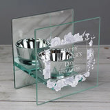 Personalised Soft Watercolour Mirrored Glass Tea Light Candle Holder: 3 - Candle Holders By Gift Moments