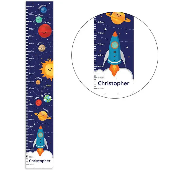 Personalised Solar Space System Height Chart: 4 - Height Charts By Gift Moments