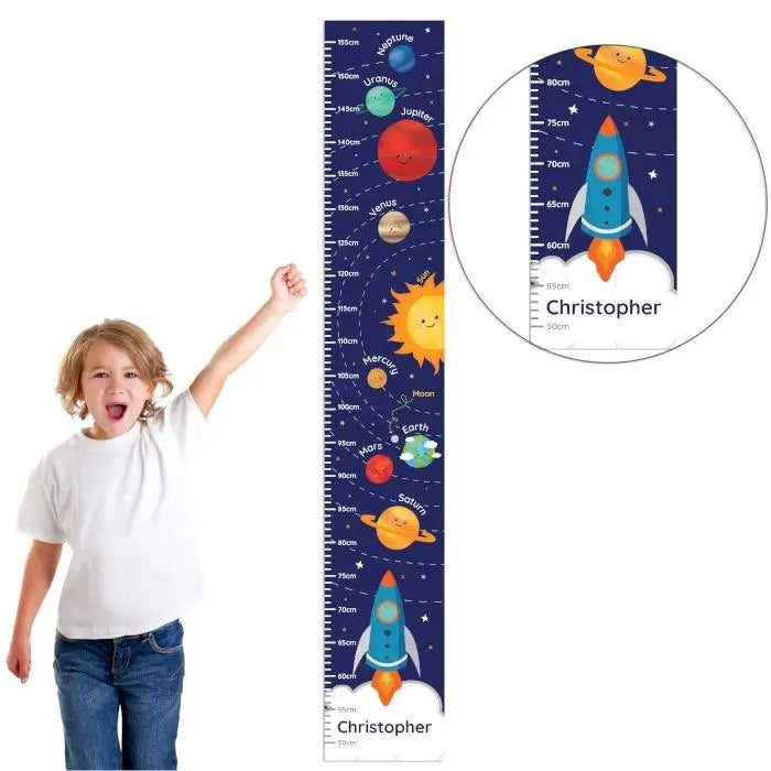 Personalised Solar Space System Height Chart: 3 - Height Charts By Gift Moments