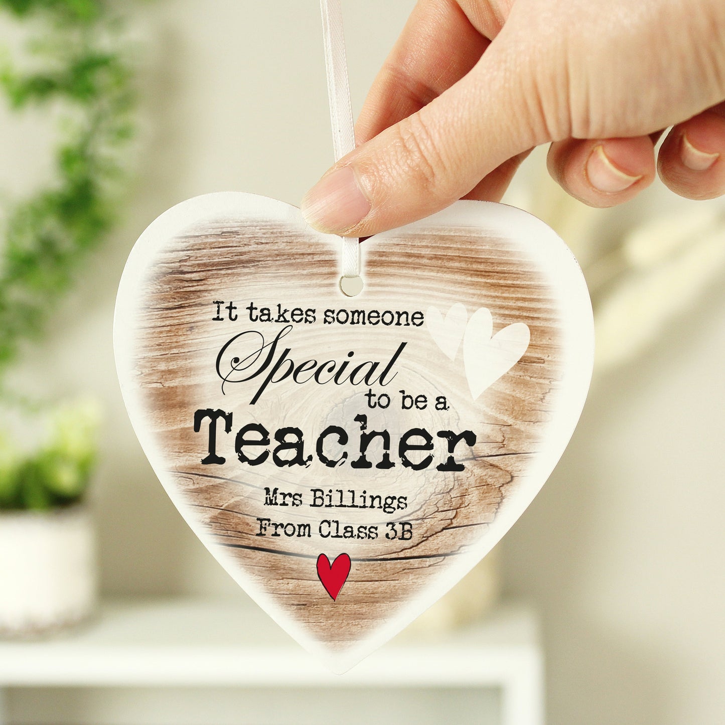 Personalised Someone Special Wooden Heart Shaped Decoration: 4 - Decorations By Gift Moments