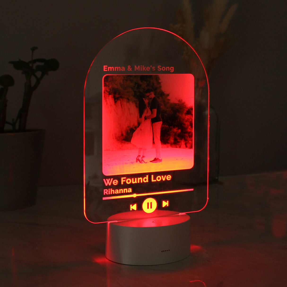Personalised Our Song Photo Upload LED Colour Changing Light: 6 Lighting By Gift Moments