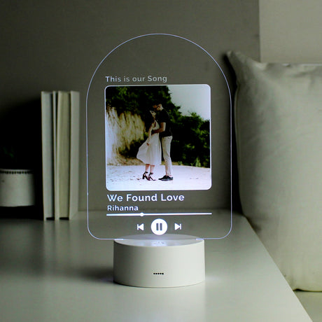 Personalised Our Song Photo Upload LED Colour Changing Light: 5 Lighting By Gift Moments