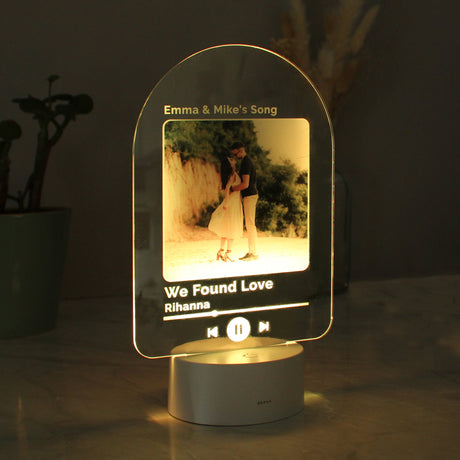 Personalised Our Song Photo Upload LED Colour Changing Light: 4 Lighting By Gift Moments