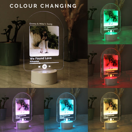 Personalised Our Song Photo Upload LED Colour Changing Light: 3 Lighting By Gift Moments