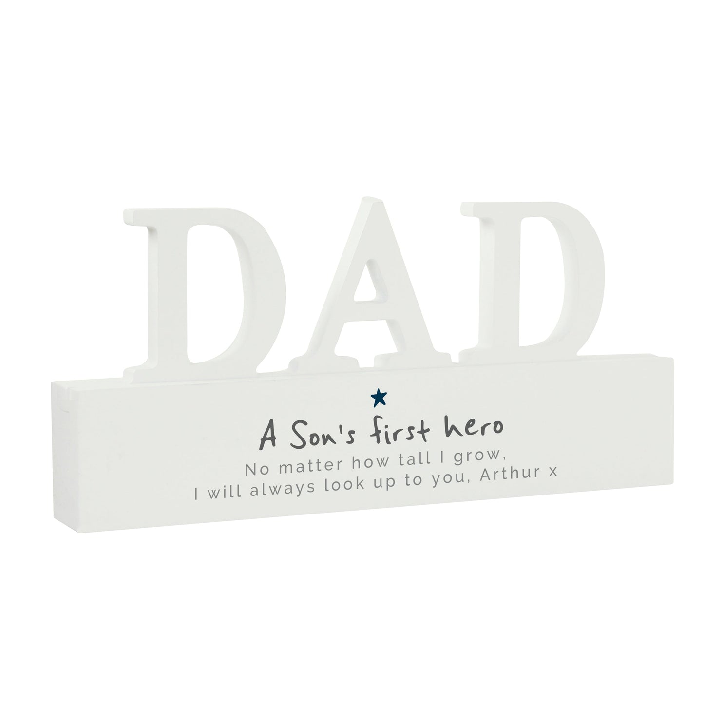 Personalised A Sons First Hero Wooden Dad Ornament: 5 - Ornaments By Gift Moments