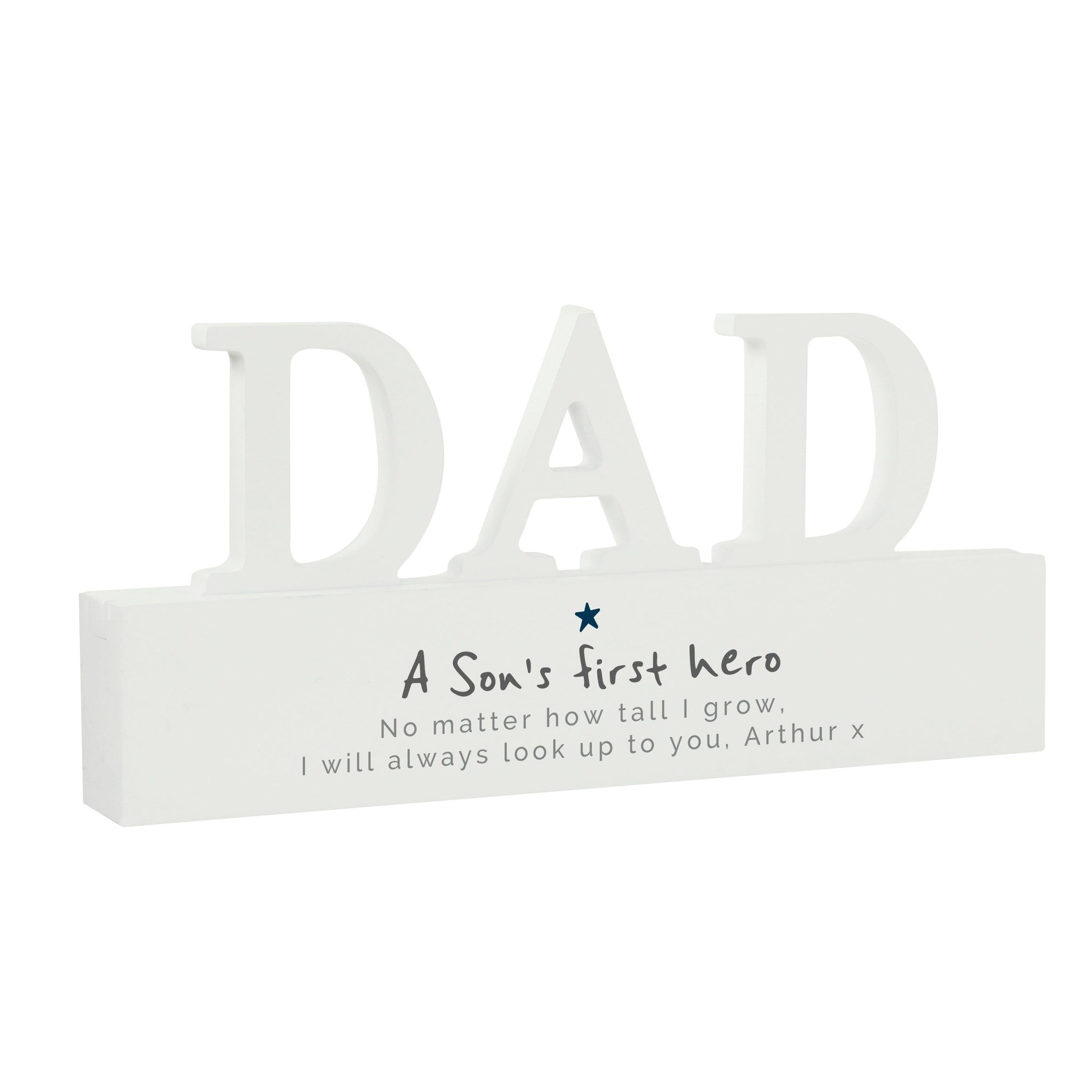 Personalised A Sons First Hero Wooden Dad Ornament: 5 - Ornaments By Gift Moments