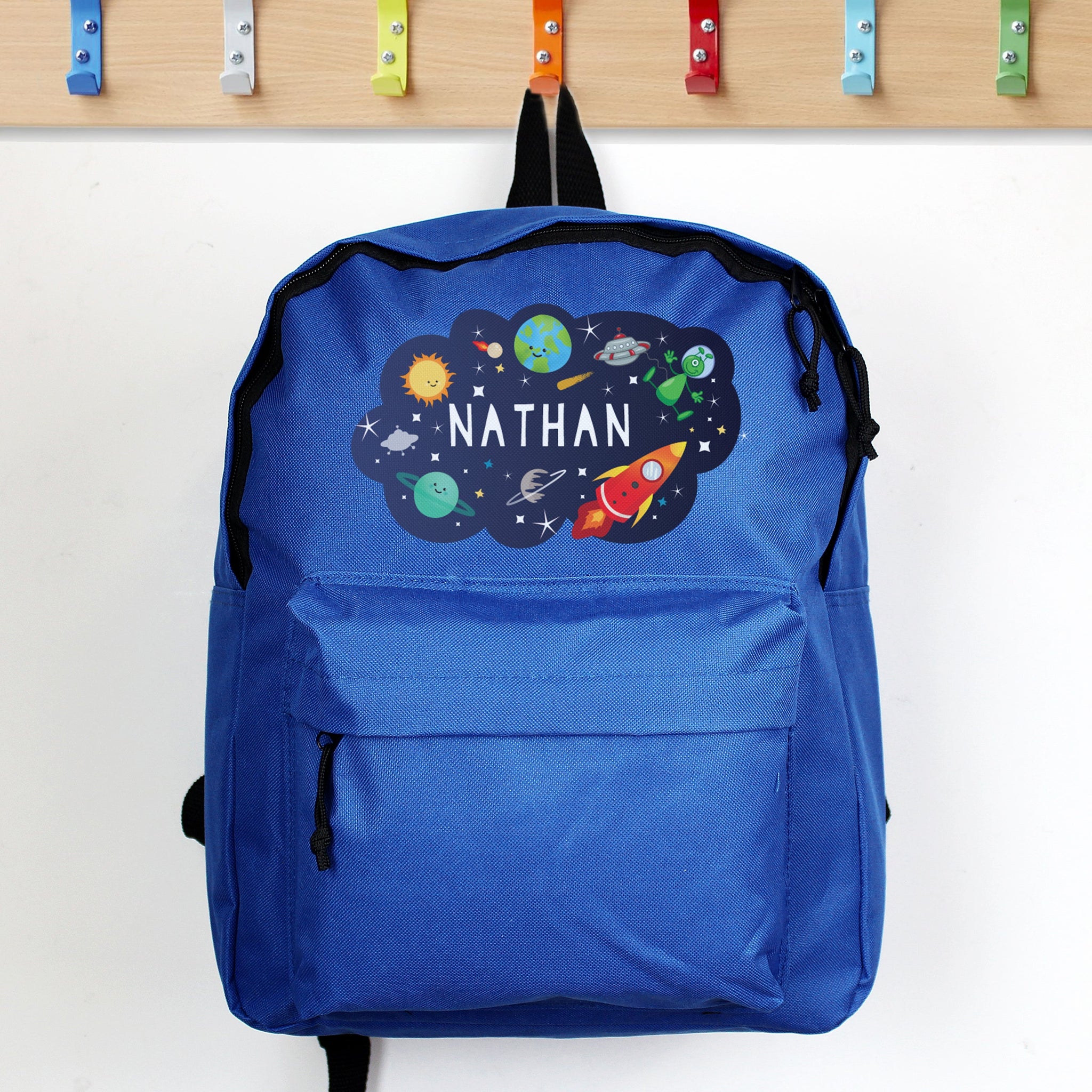 Personalised Space Blue Backpack: 4 - Kids Bags By Gift Moments