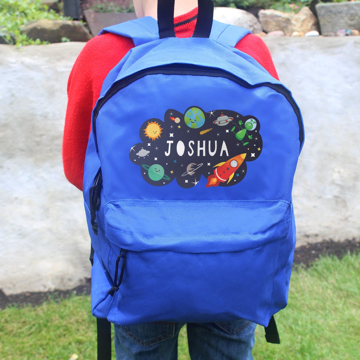 Personalised Space Blue Backpack: 3 - Kids Bags By Gift Moments
