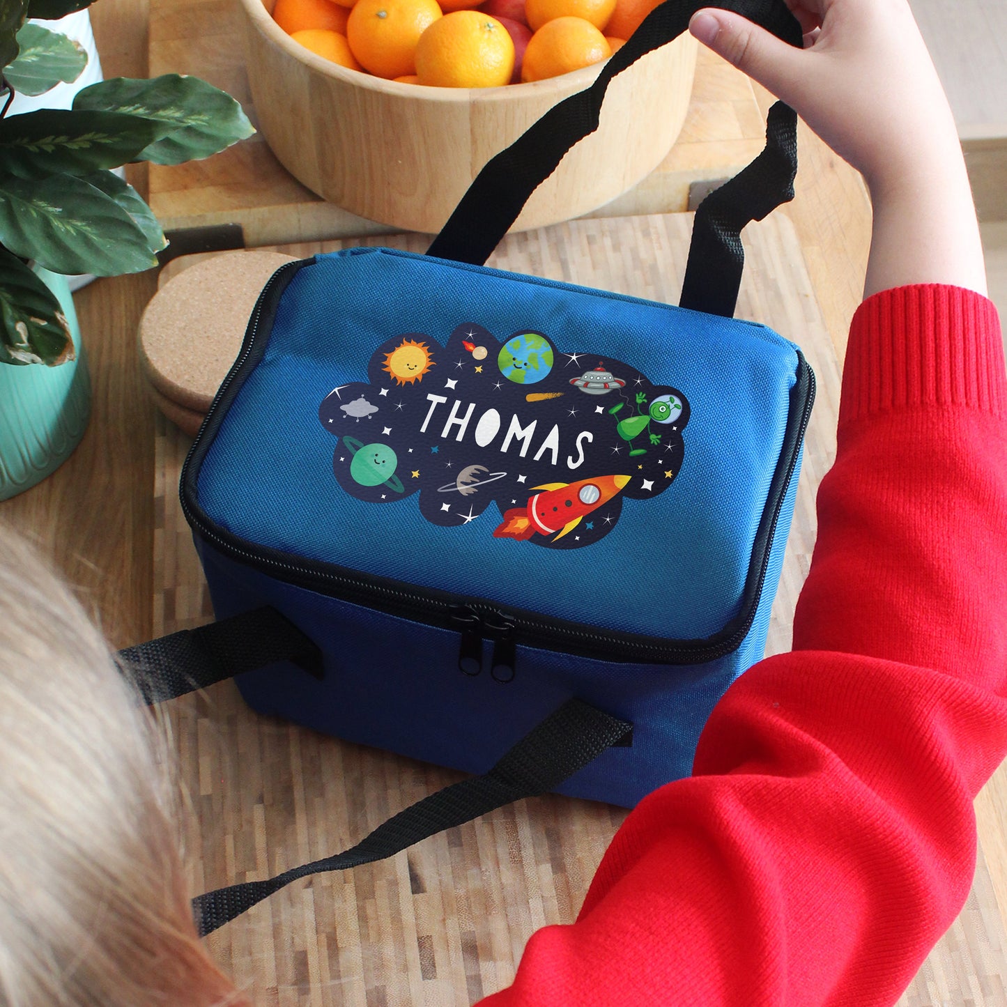 Personalised Space Blue Lunch Bag: 2 - Lunch Boxes & Bags By Gift Moments
