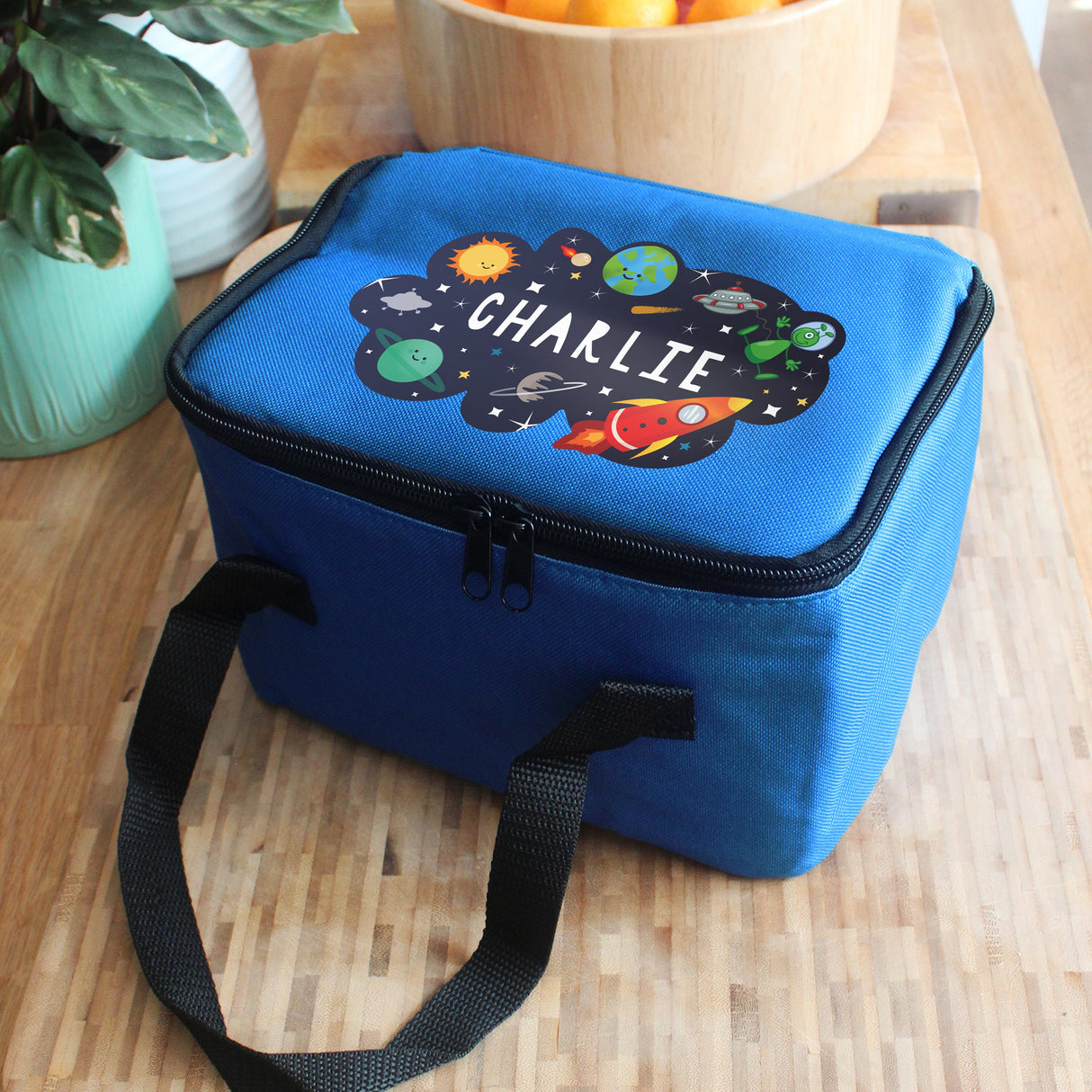 Personalised Space Blue Lunch Bag: 1 - Lunch Boxes & Bags By Gift Moments