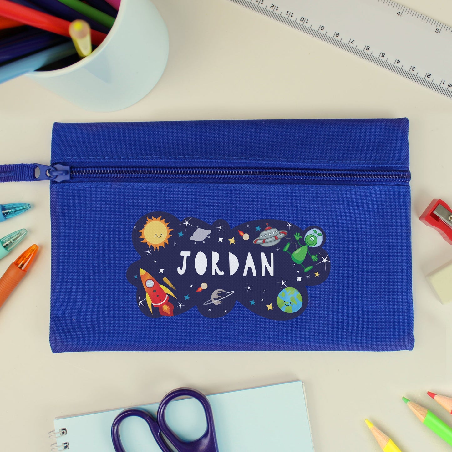 Personalised Space Blue Pencil Case: 3 - Pencil Cases & Sets By Gift Moments