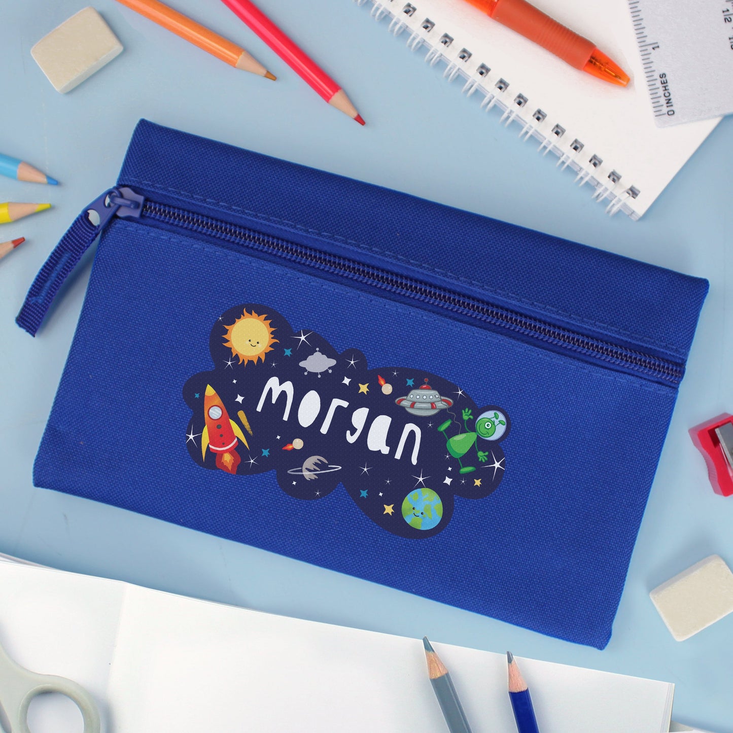 Personalised Space Blue Pencil Case: 2 - Pencil Cases & Sets By Gift Moments