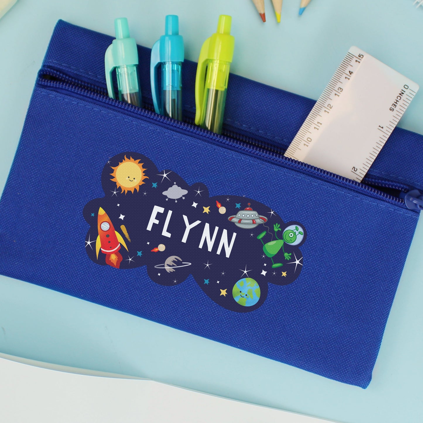Personalised Space Blue Pencil Case: 1 - Pencil Cases & Sets By Gift Moments