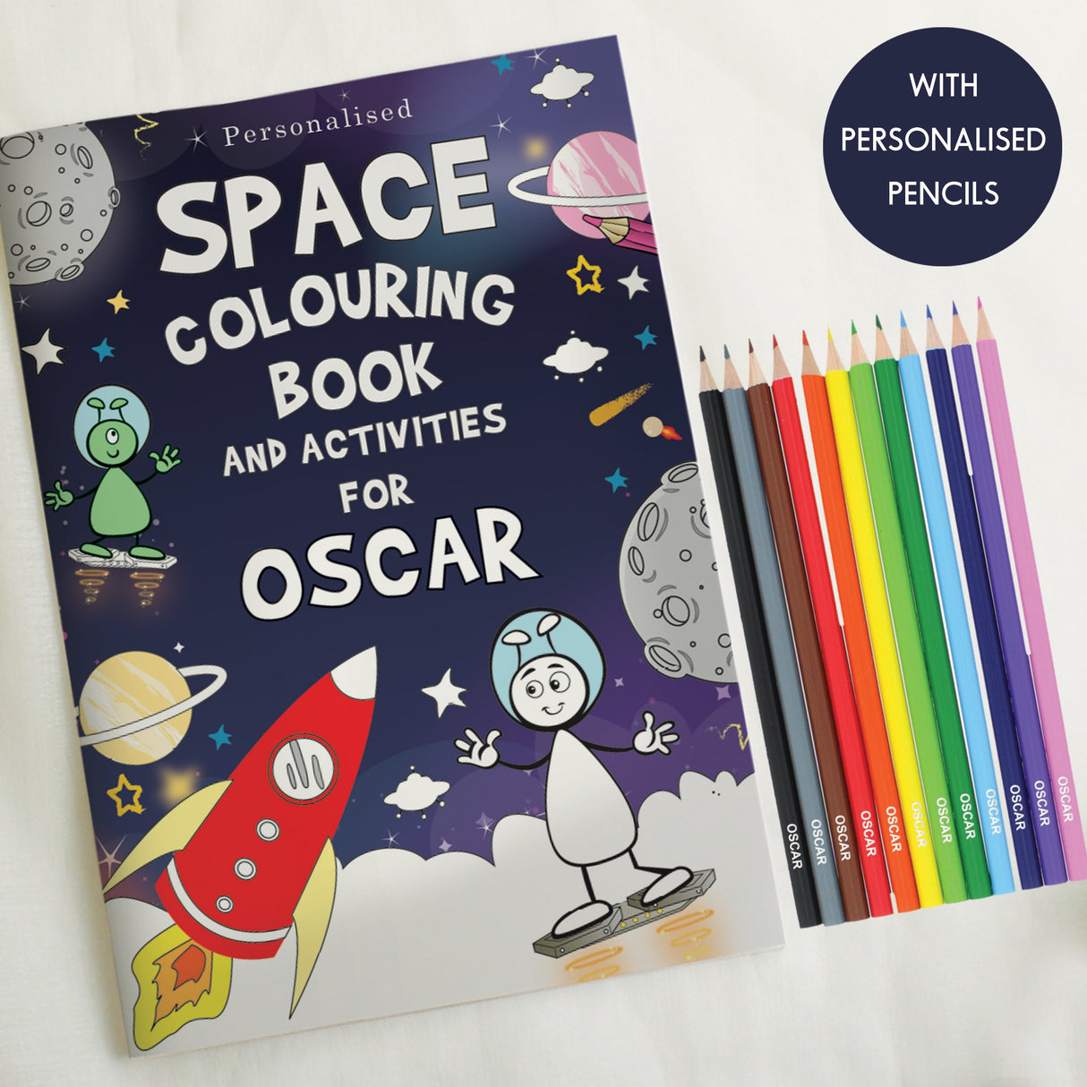 Personalised Space Colouring Book & Pencils: 3 - Books By Gift Moments