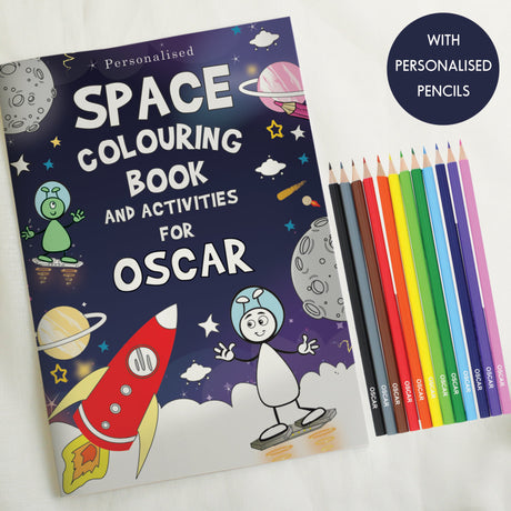 Personalised Space Colouring Book with Pencil Crayons: 3 - Books By Gift Moments