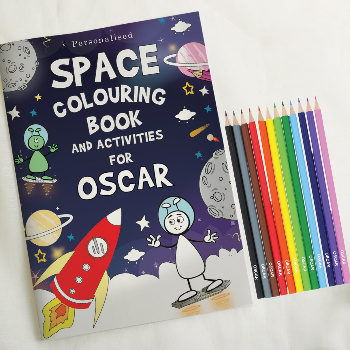 Personalised Space Colouring Book & Pencils: 1 - Books By Gift Moments