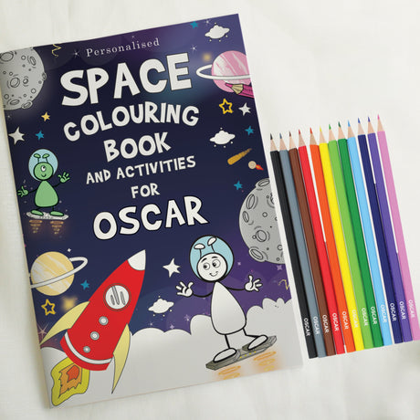 Personalised Space Colouring Book with Pencil Crayons: 1 - Books By Gift Moments
