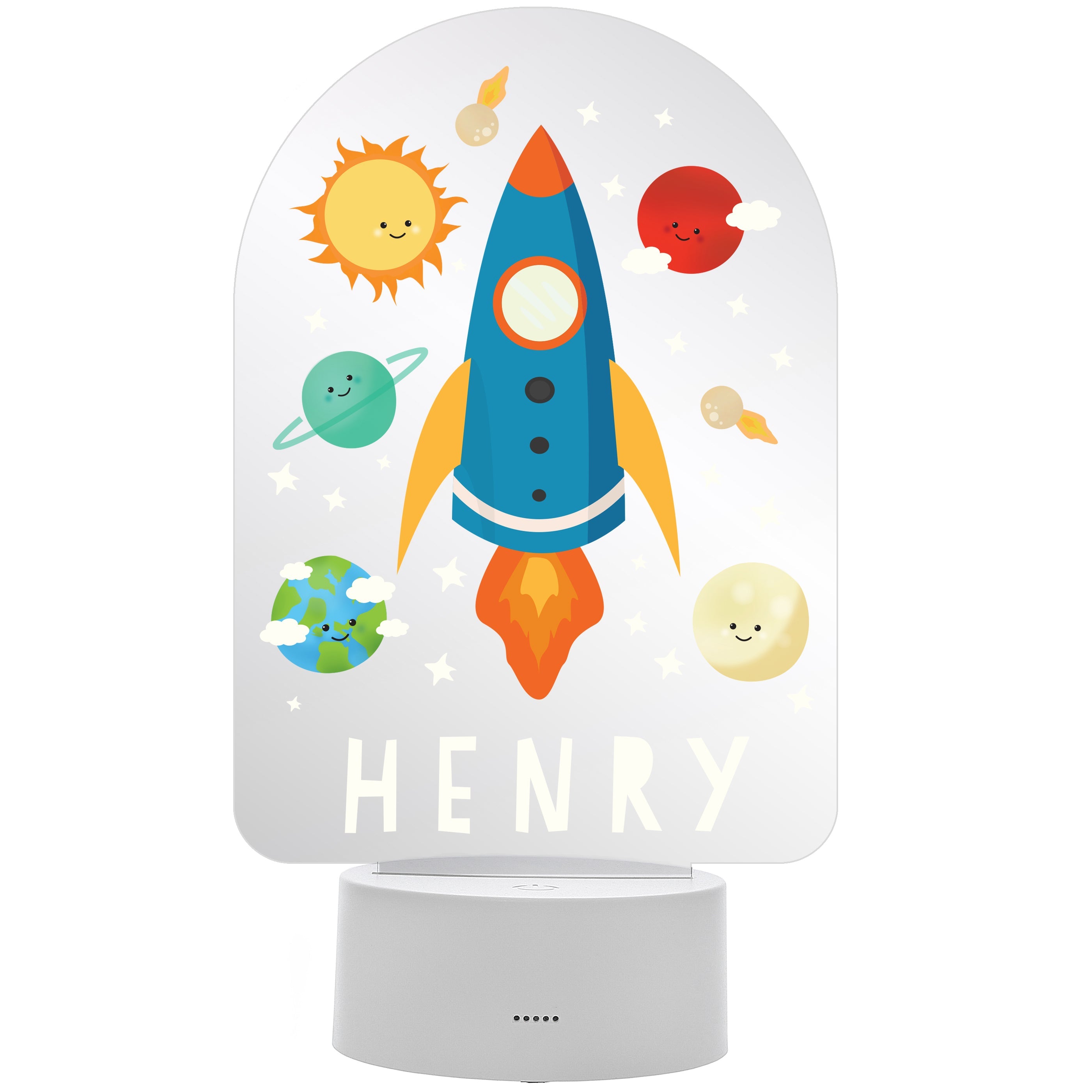 Personalised Space Rocket LED Colour Changing Night Light - Shop LED Lighting At Gift Moments - 5