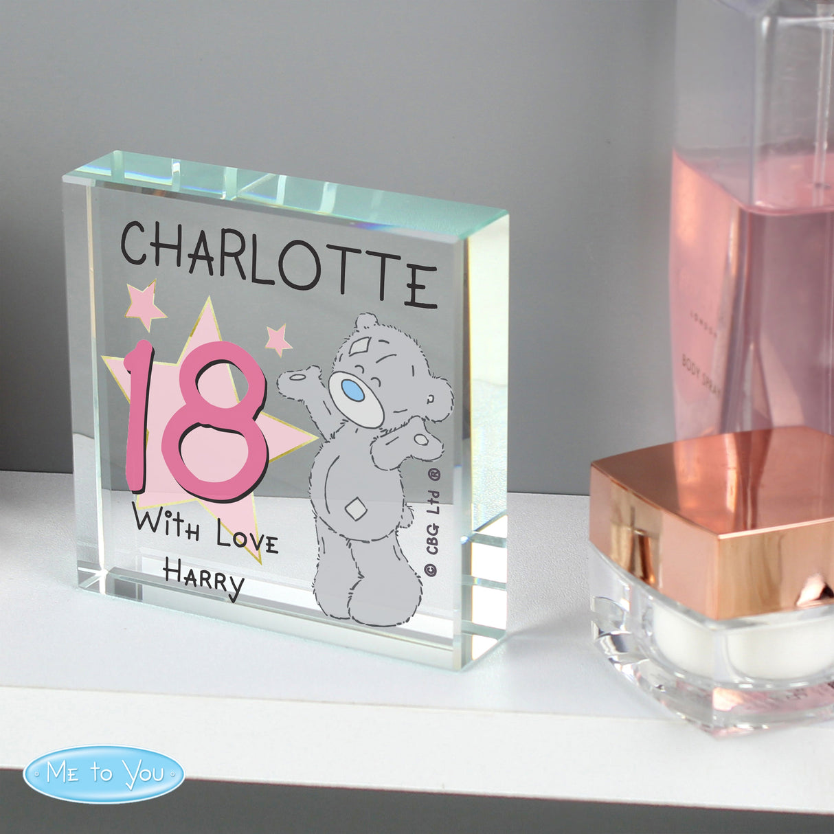 Personalised Me To You Sparkle & Shine Birthday Crystal Token: 2 - Crystal Tokens