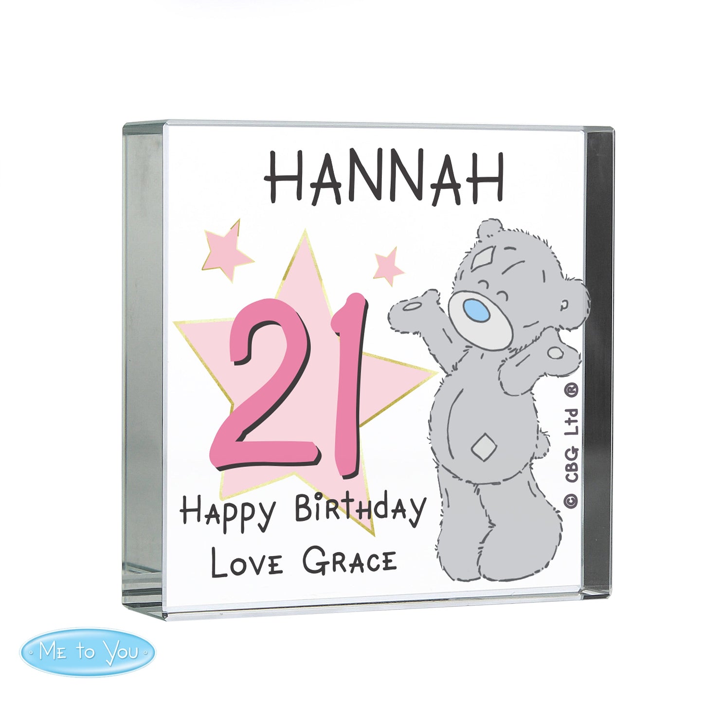 Personalised Me To You Sparkle & Shine Birthday Crystal Token: 4 - Crystal Tokens