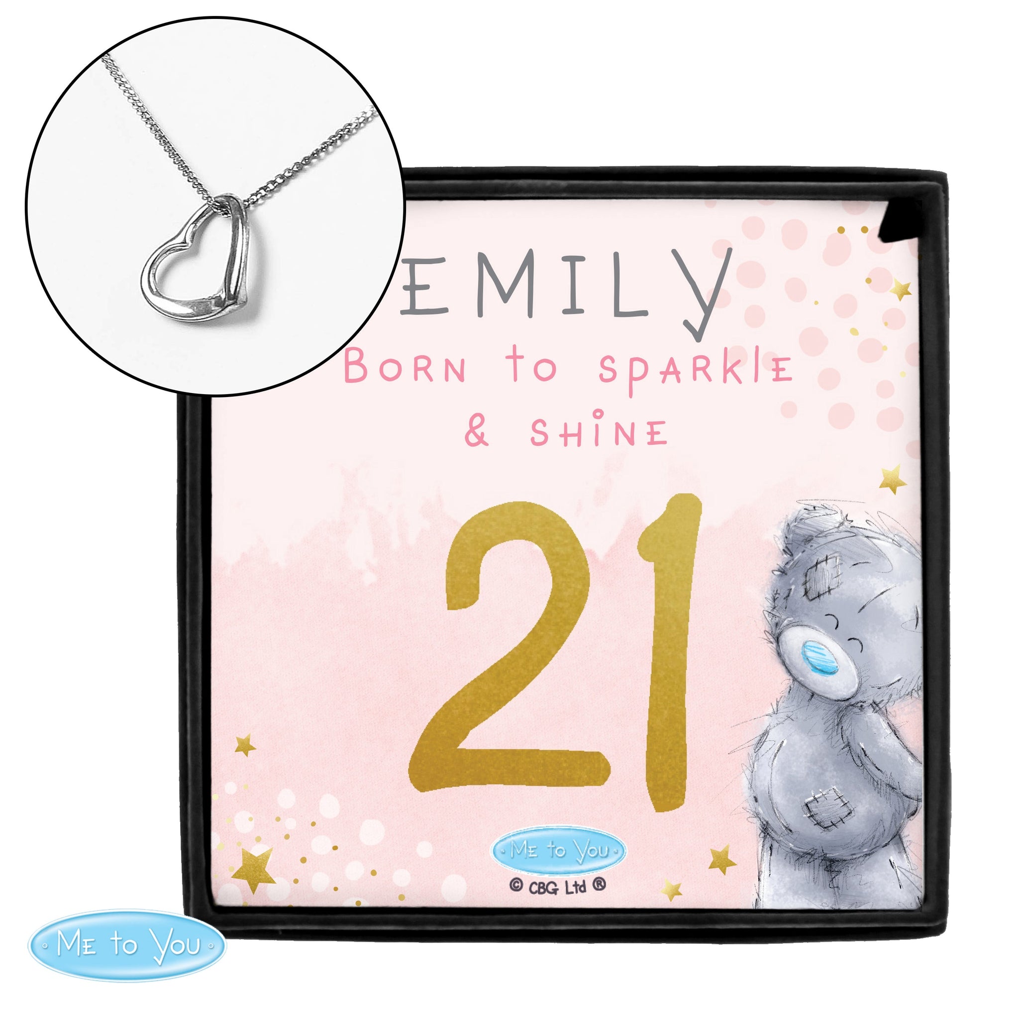 Personalised Me To You Sparkle & Shine Birthday Sentiment Silver Tone Necklace and Box: 3 - Necklaces