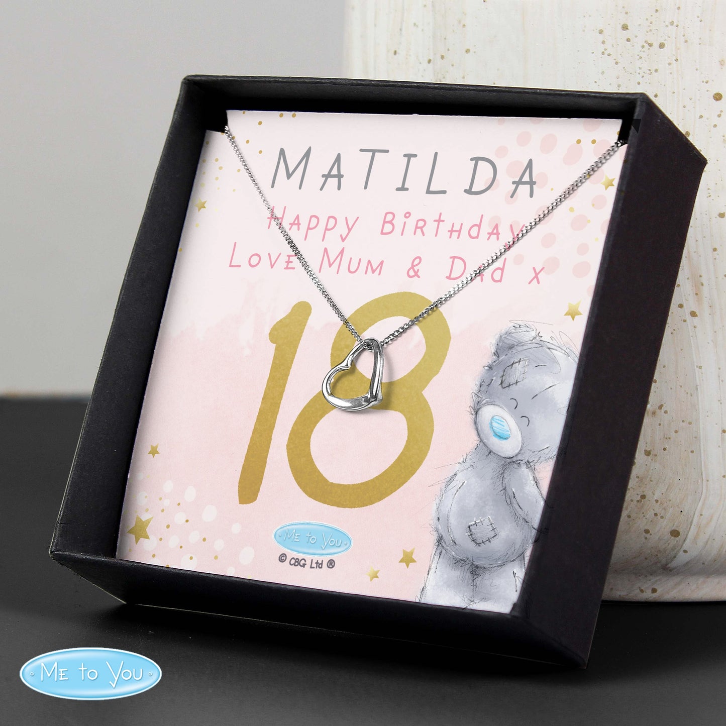 Personalised Me To You Sparkle & Shine Birthday Sentiment Silver Tone Necklace and Box: 4 - Necklaces