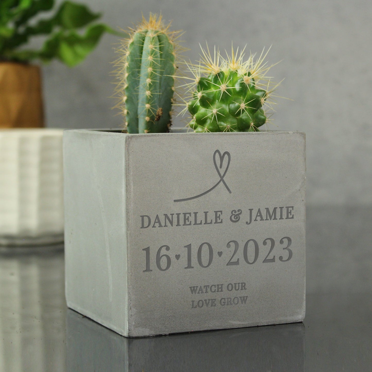 Personalised Special Date Concrete Plant Pot: 4 - Pots & Planters By Gift Moments