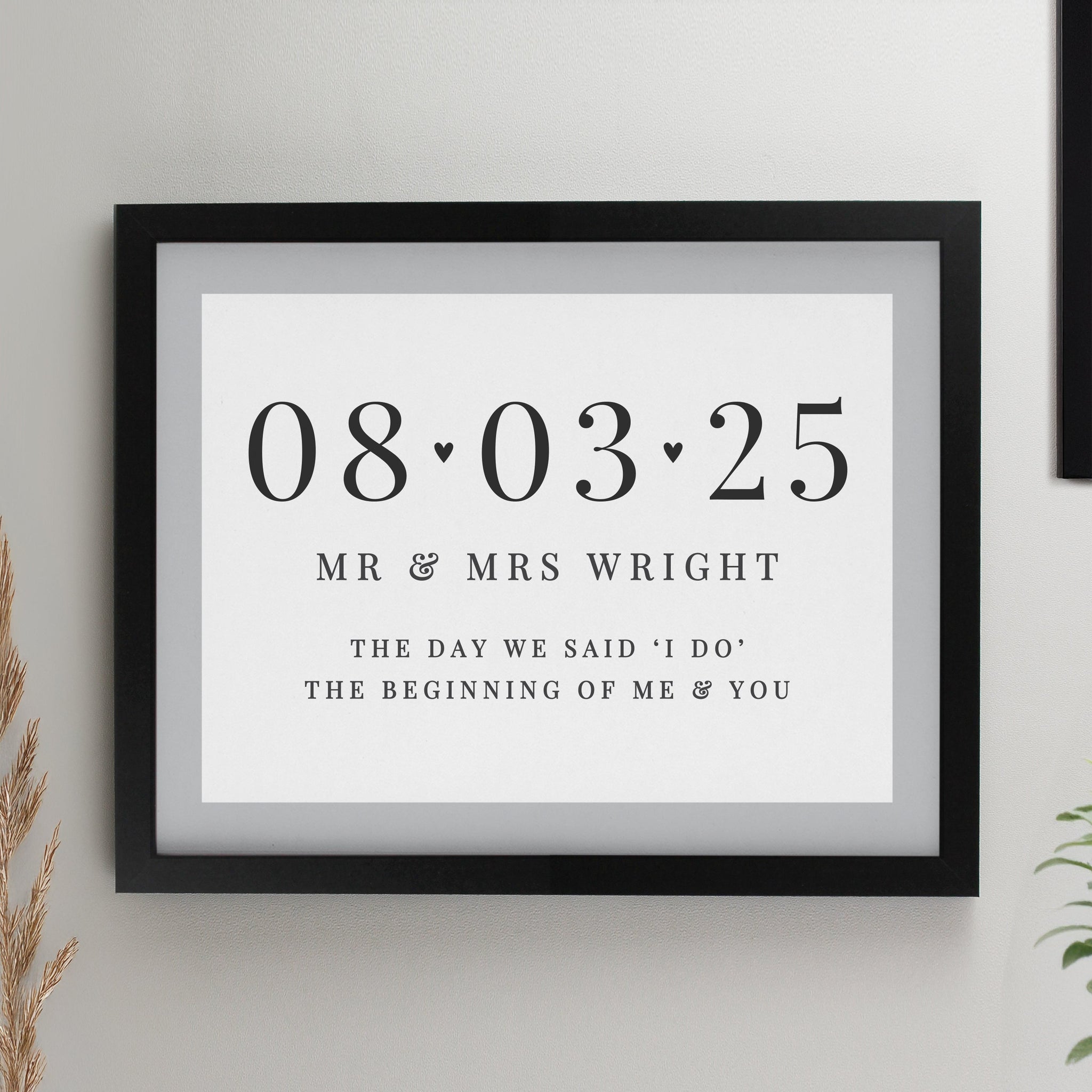 Personalised Special Date Framed Prints: 2 - Black - Framed Prints By Gift Moments