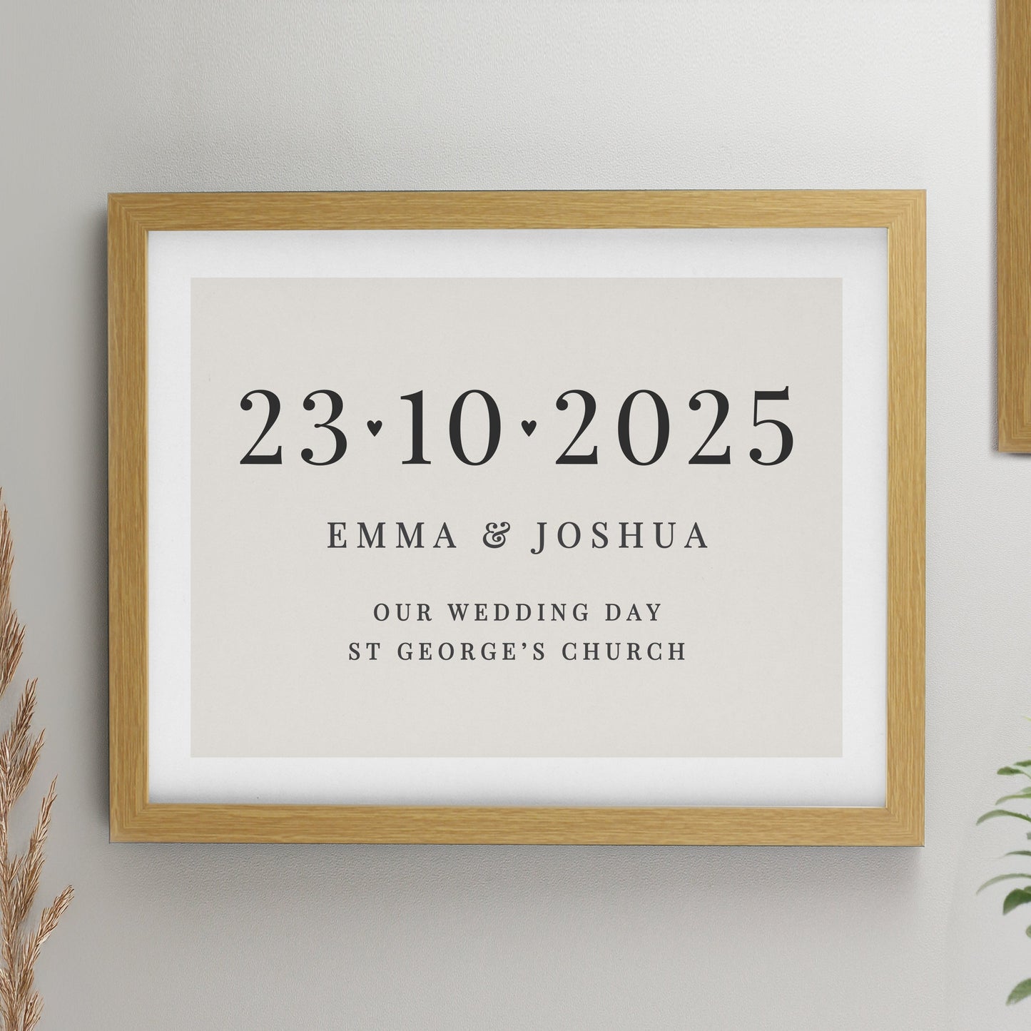 Personalised Special Date Framed Prints: 1 - Oak - Framed Prints By Gift Moments