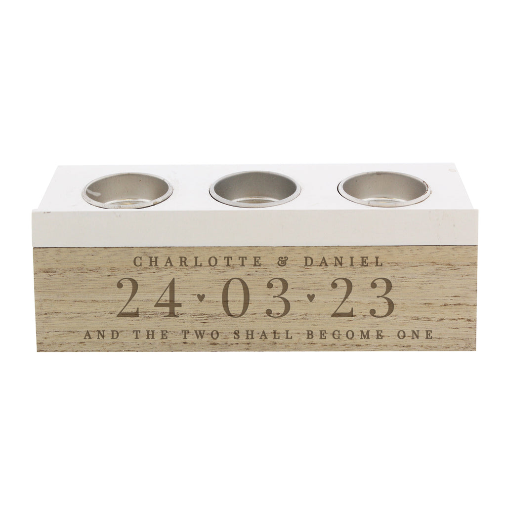 Personalised Special Date Triple Tealight Box - Shop Candle Holders At Gift Moments - 5
