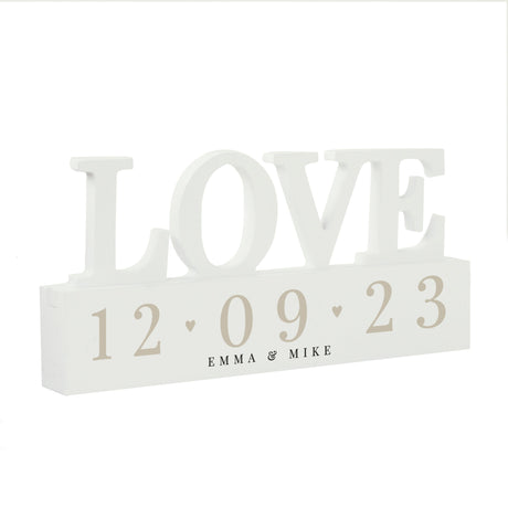 Personalised Special Date Wooden Love Ornament: 4 - Ornaments By Gift Moments