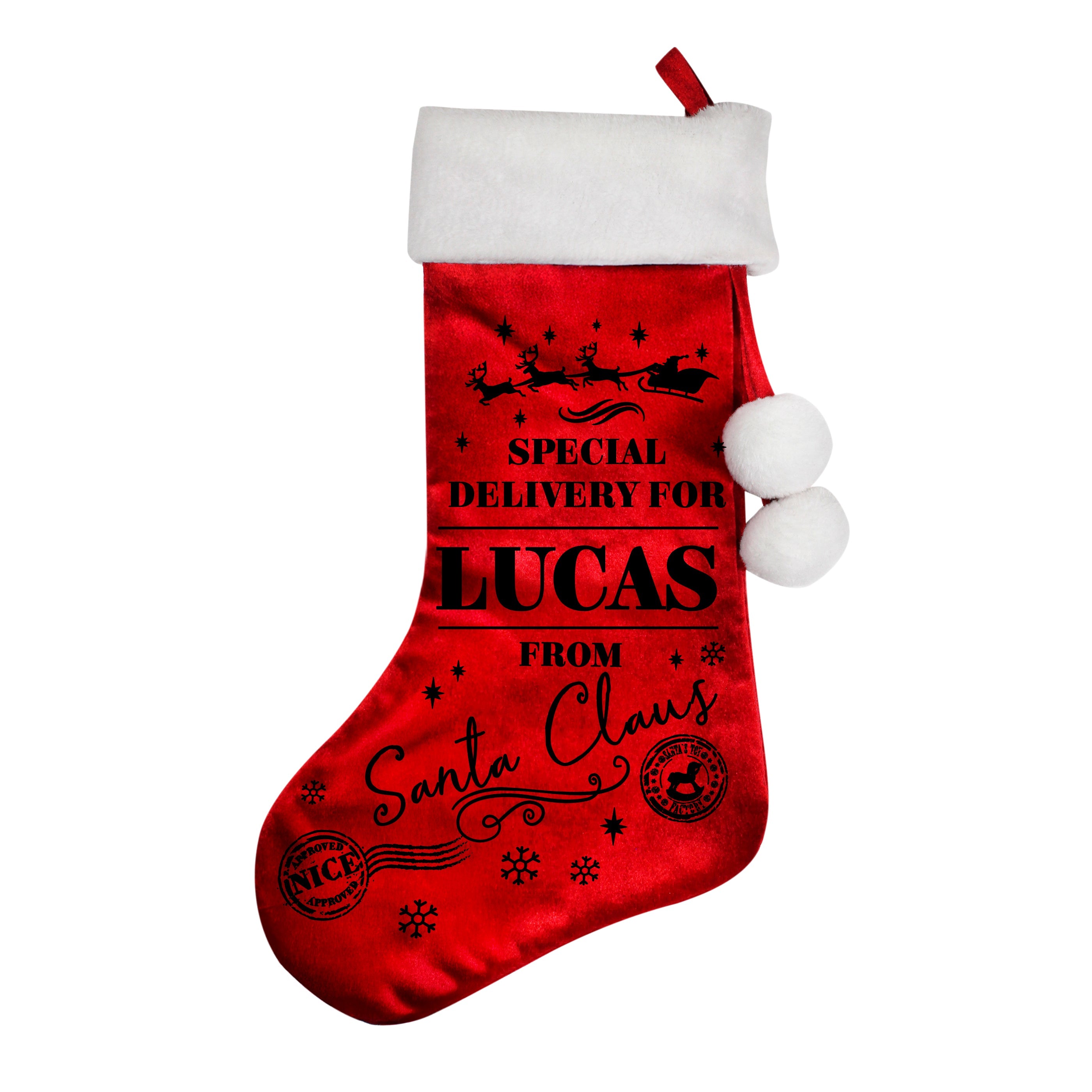 Personalised Special Delivery Red Stocking - Shop Christmas Stockings At Gift Moments - 4