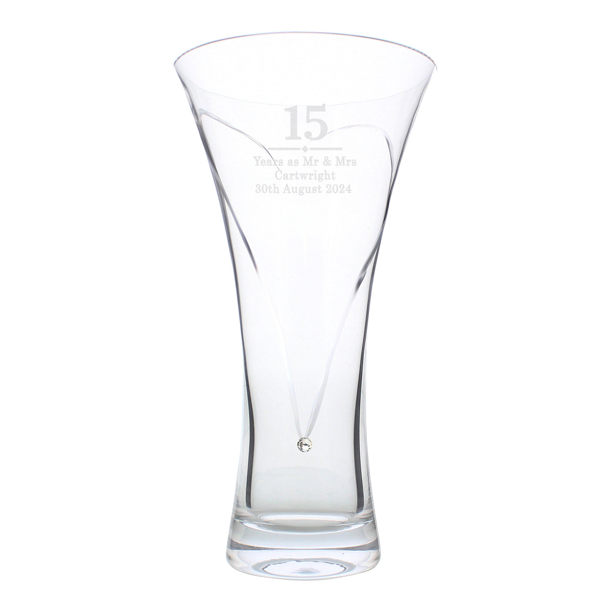 Personalised Special Year Diamante Heart Vase: 5 - Vases By Gift Moments