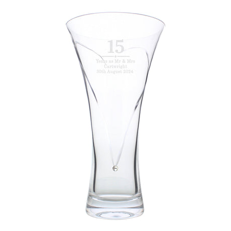 Personalised Special Year Diamante Heart Vase: 5 - Vases By Gift Moments