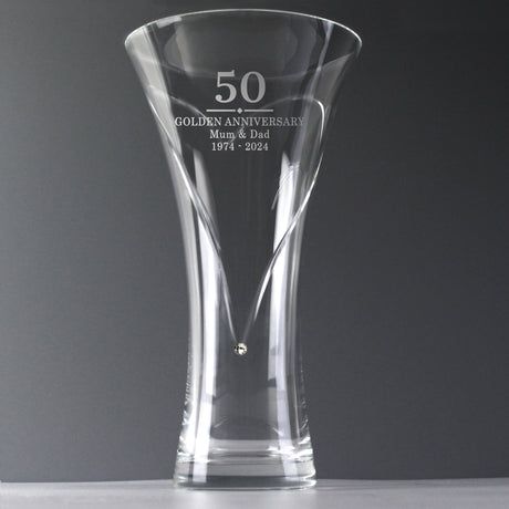 Personalised Special Year Diamante Heart Vase: 4 - Vases By Gift Moments