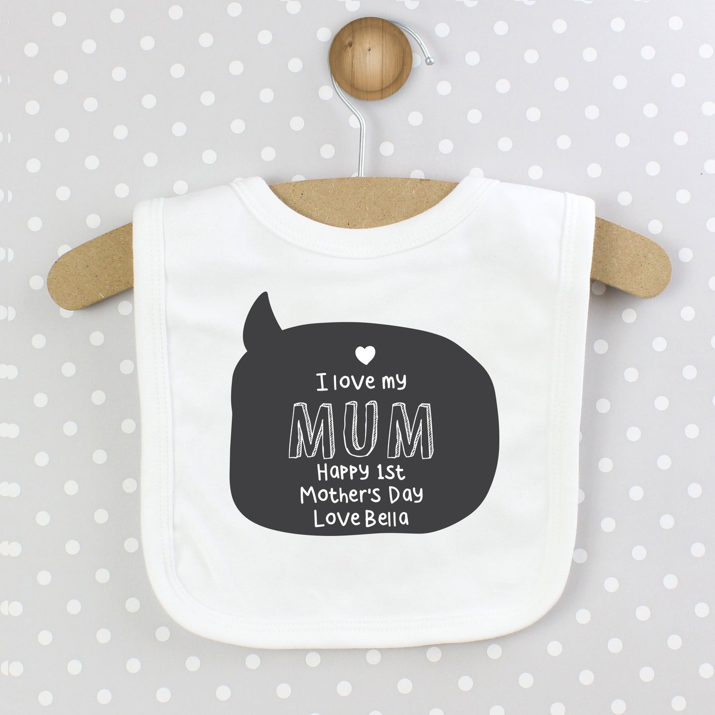 Personalised Speech Bubble Bib: 5 - Baby Clothing By Gift Moments