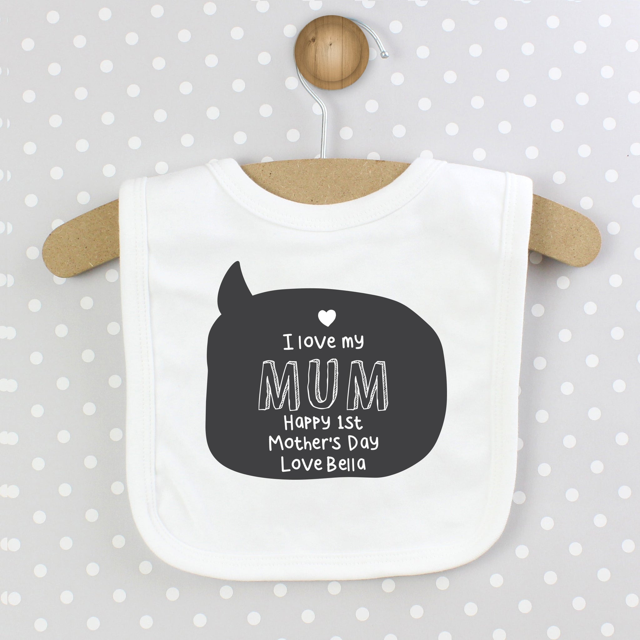 Personalised Speech Bubble Bib: 5 - Baby Clothing By Gift Moments