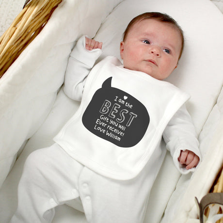 Personalised Speech Bubble Bib: 3 - Baby Clothing By Gift Moments