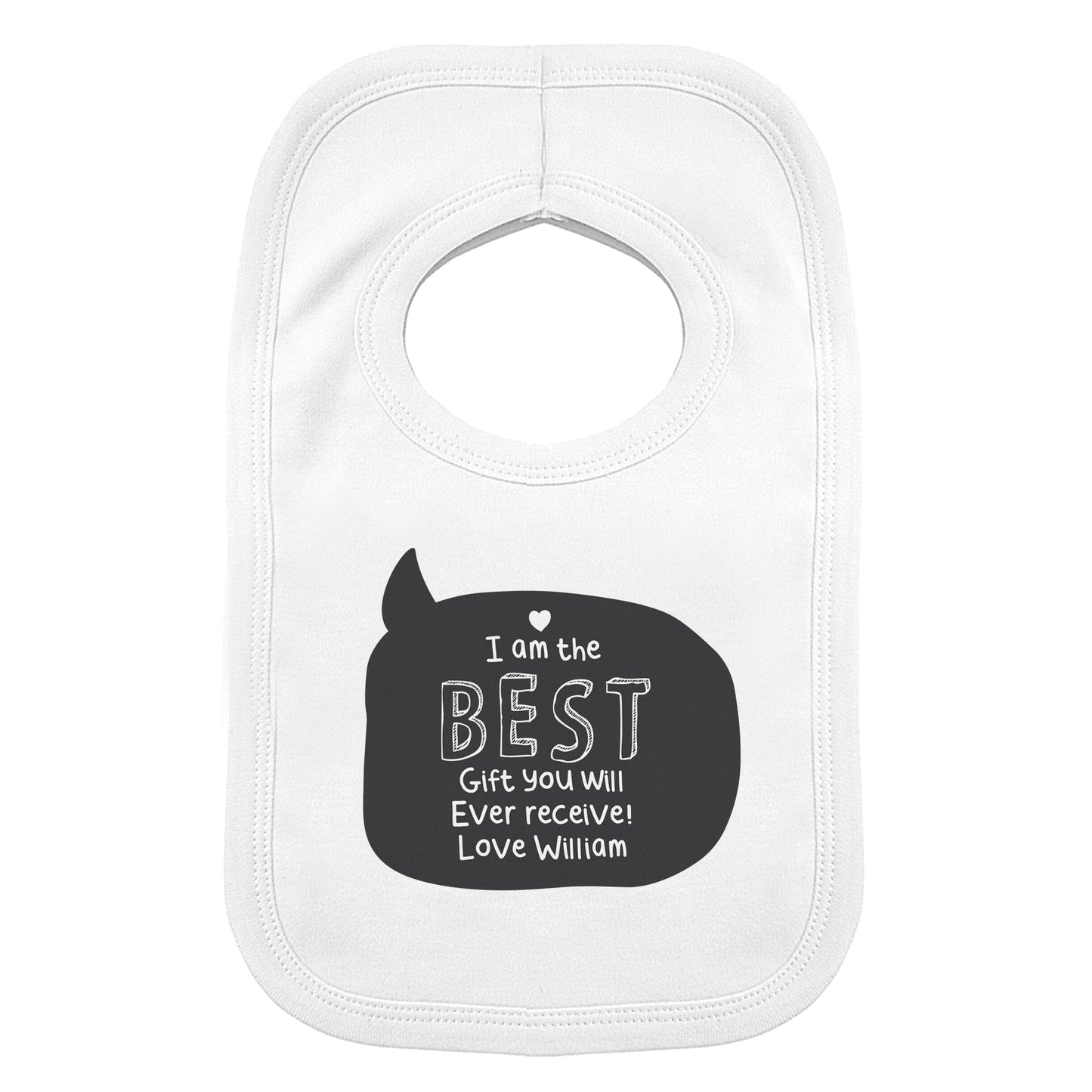 Personalised Speech Bubble Bib: 2 - Baby Clothing By Gift Moments