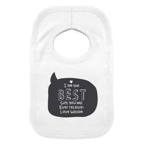 Personalised Speech Bubble Bib: 2 - Baby Clothing By Gift Moments