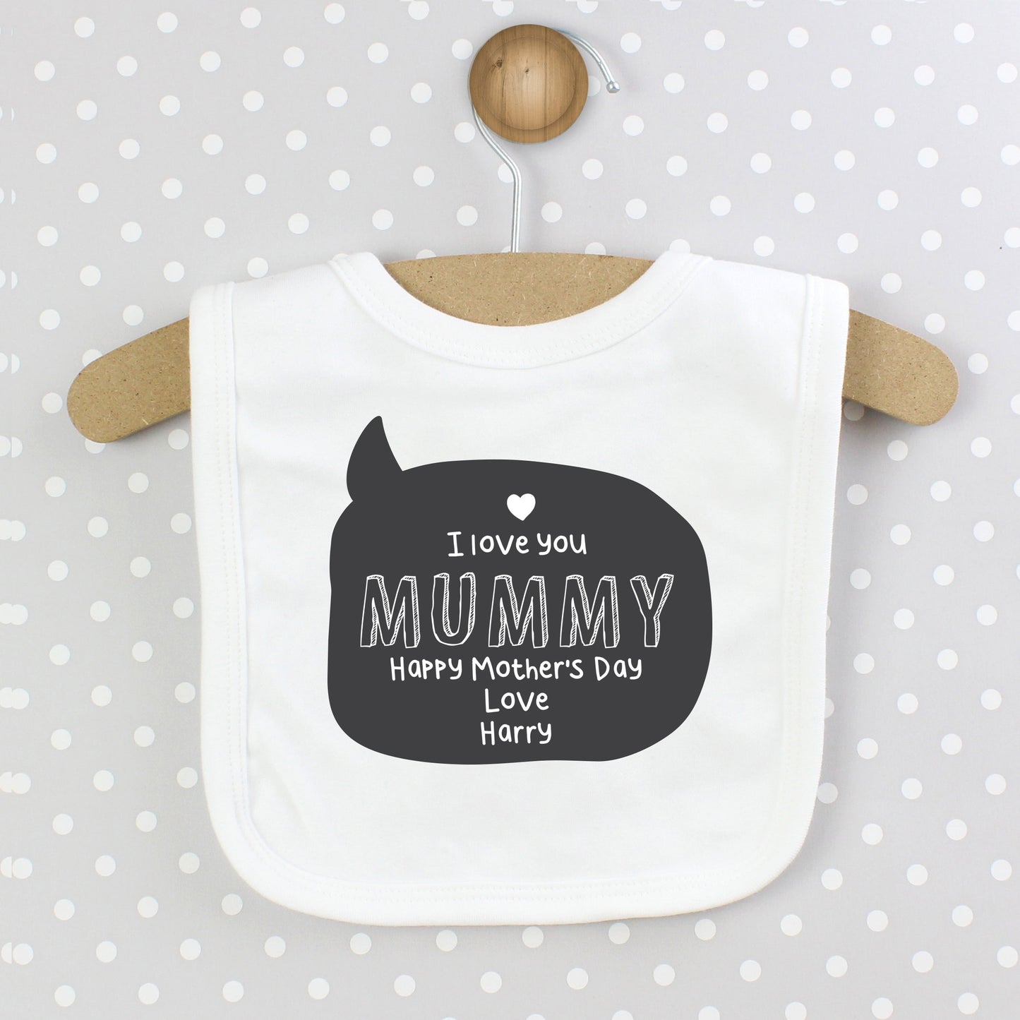 Personalised Speech Bubble Bib: 1 - Baby Clothing By Gift Moments