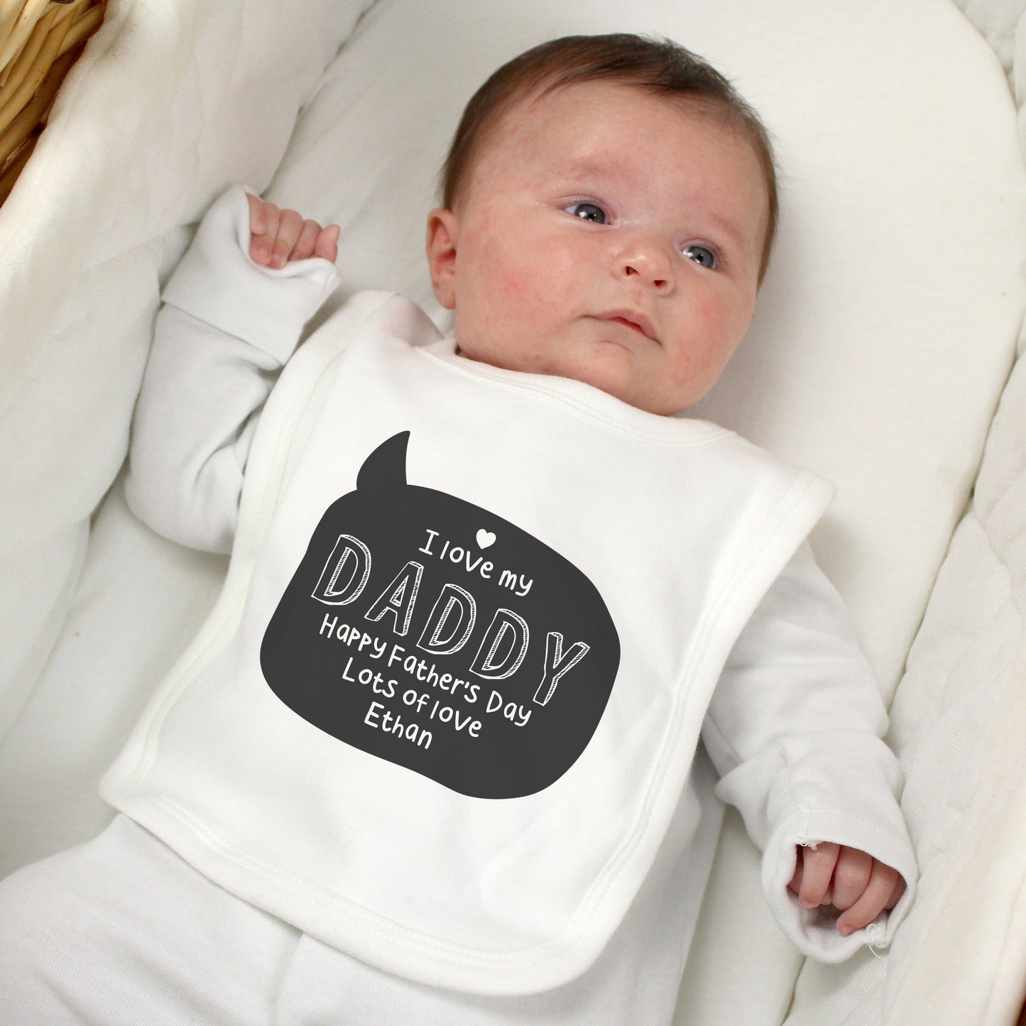 Personalised Speech Bubble Bib: 4 - Baby Clothing By Gift Moments