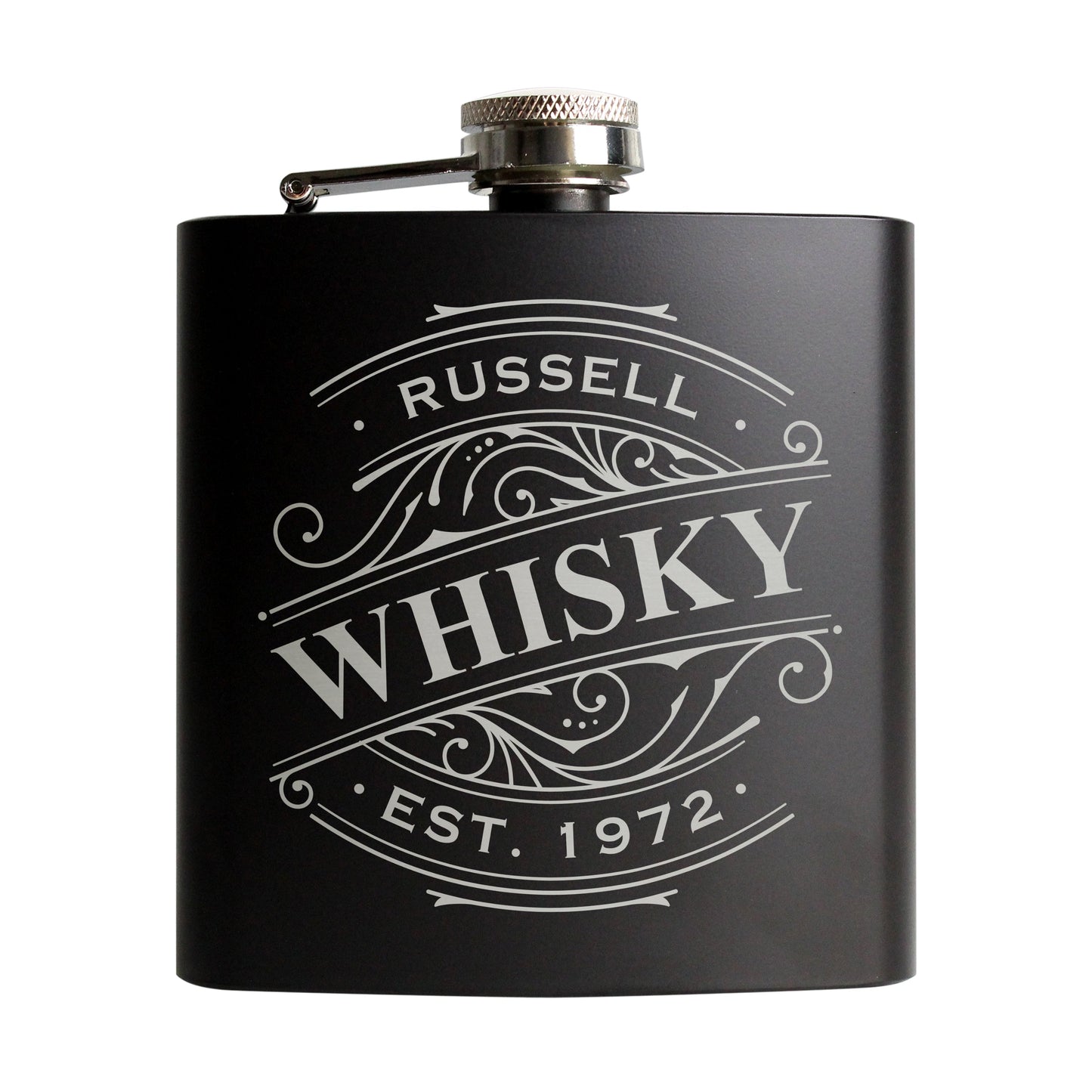 Personalised Spirit Black Hip Flask: 5 - Hip Flasks By Gift Moments