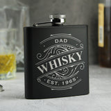 Personalised Spirit Black Hip Flask: 2 - Hip Flasks By Gift Moments