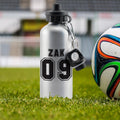 Personalised Sports Number Silver Drinks Bottle - Shop Kids Bottles At Gift Moments - 1