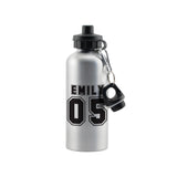 Personalised Sports Number Silver Drinks Bottle: 2 - Kids Bottles By Gift Moments