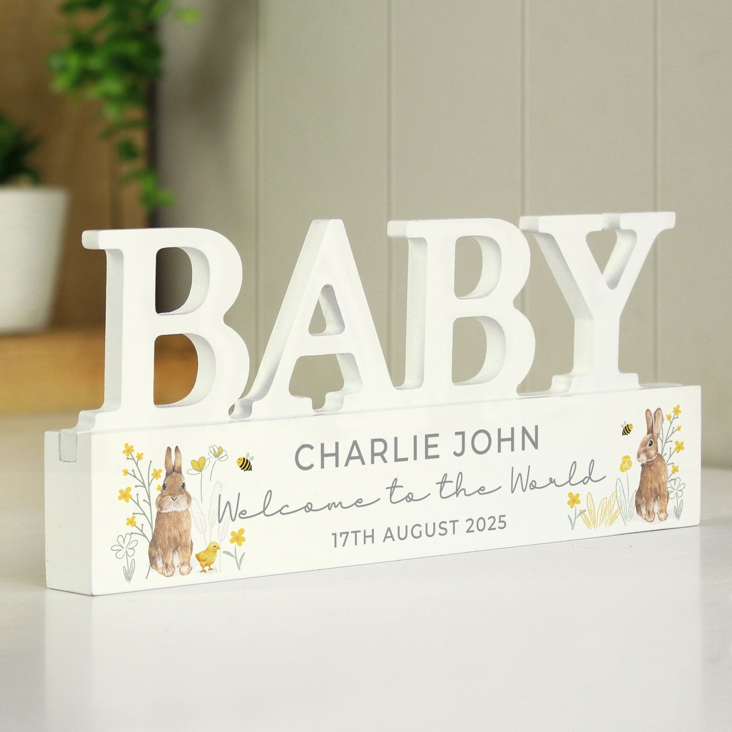 Personalised Spring Bunny Baby Ornament: 3 - Ornaments By Gift Moments