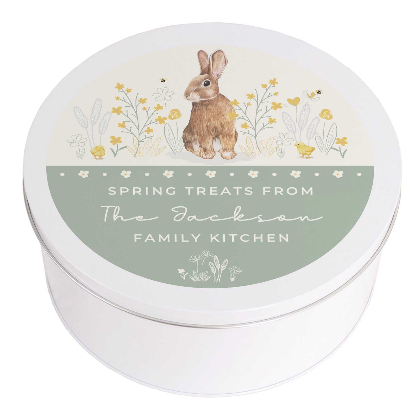 Personalised Spring Bunny Cake Tin: 4 - Storage By Gift Moments